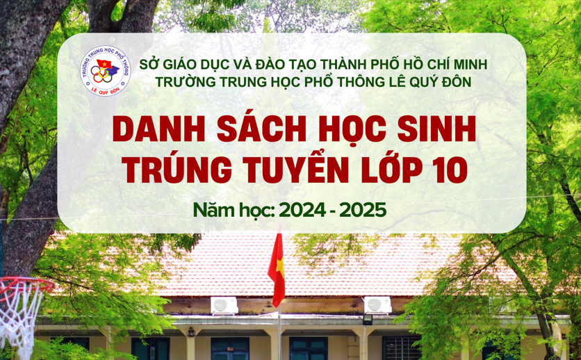 Danh sách học sinh trúng tuyển lớp 10 năm học 2024-2025