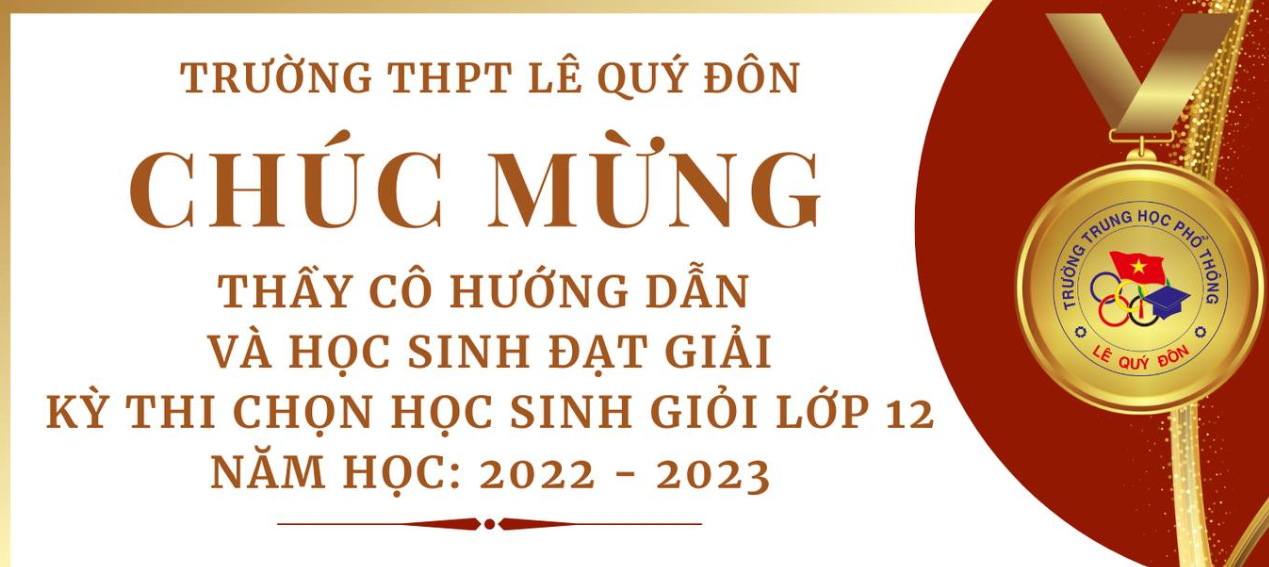 Kết quả kỳ thi Học sinh giỏi lớp 12 – Năm học 2022-2023