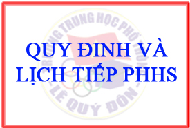 Quy định và lịch tiếp PHHS của P.Giáo vụ