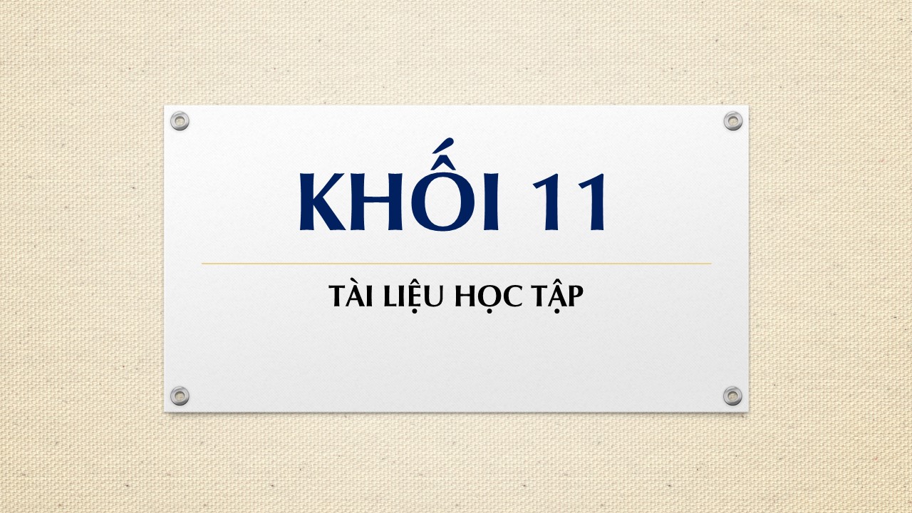 Tài liệu học tập môn Lý khối 11