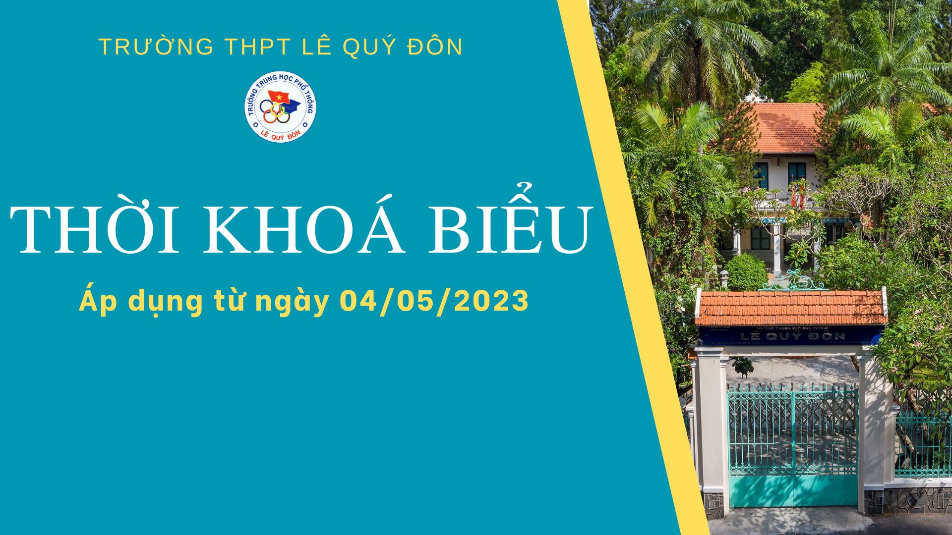 Thời khóa biểu toàn trường áp dụng từ ngày 04/05/2023