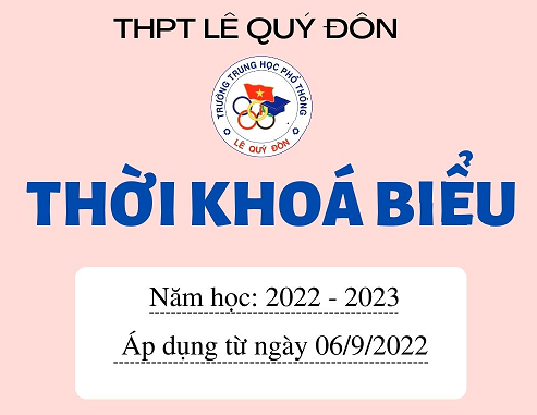 Thời khóa biểu toàn trường áp dụng từ ngày 06/9/2022