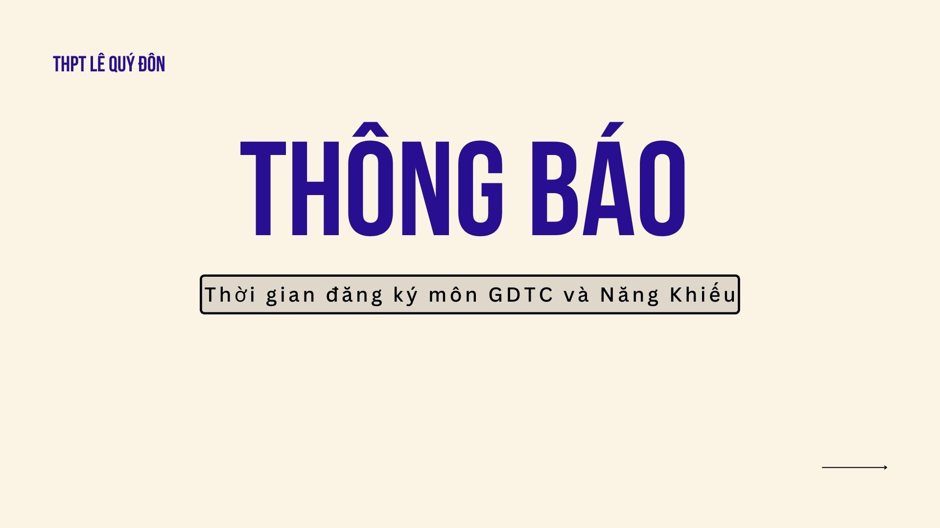 Thông báo thời gian đăng ký môn GDTC và năng khiếu
